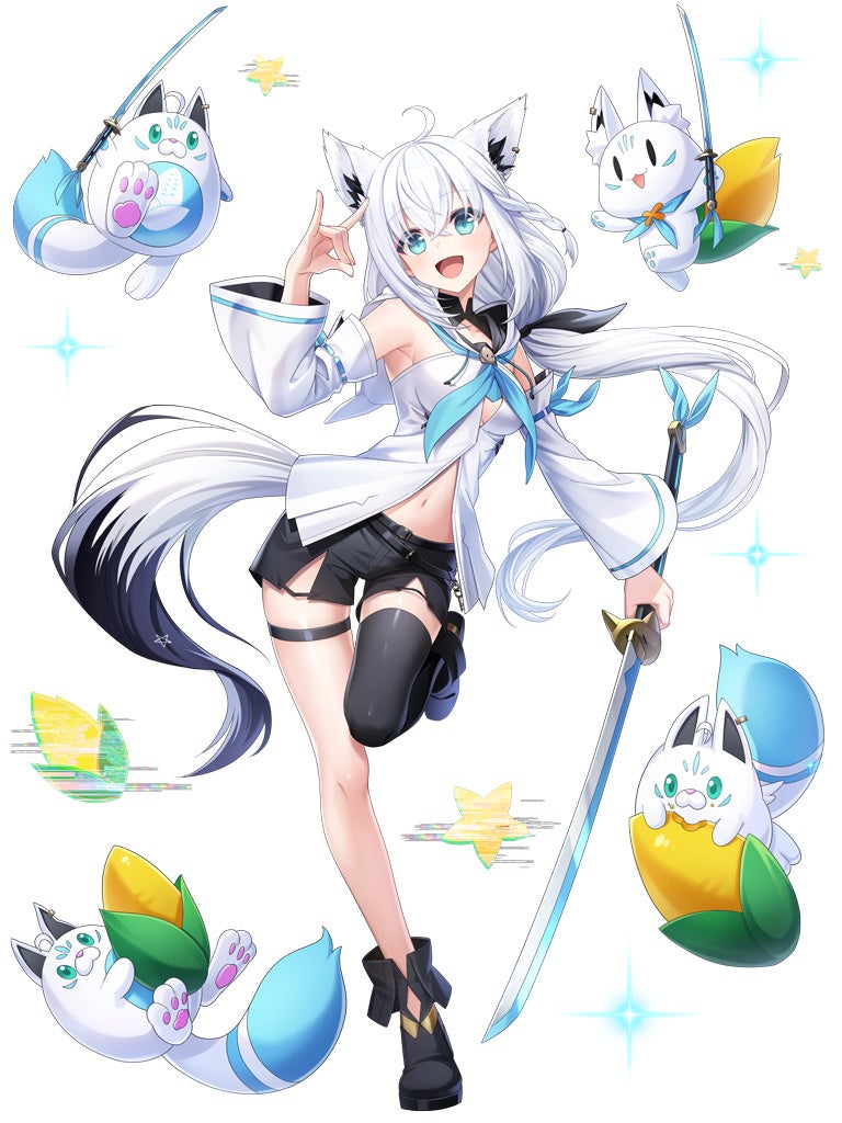 白猫コラボ 白上フブキのキャラクターイラスト