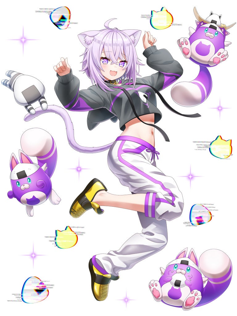 白猫コラボ 猫又おかゆのキャラクターイラスト